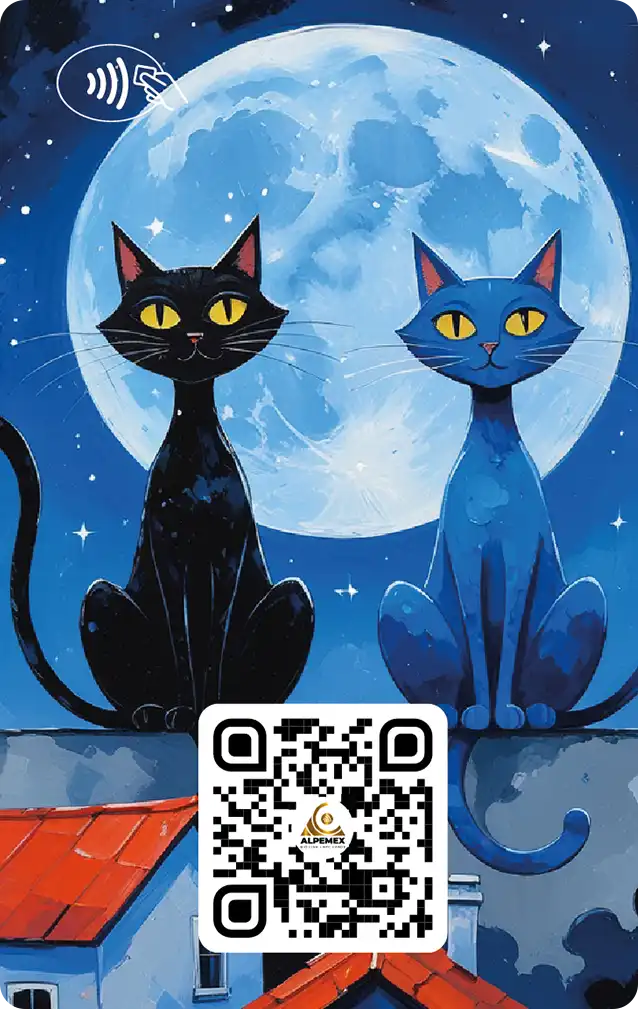 AI_cards_26_1-01 Pareja de Gatos en La Luna LLena - Image 1